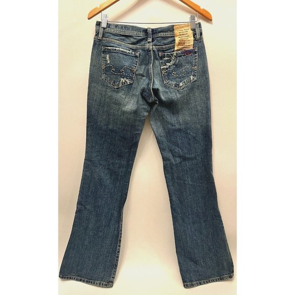 NEW Y2K VINTAGE BLUE CULT LOW RISE WEEKENDER FLARE BOOTCUT JEANS SIZE 28 - Picture 1 of 10